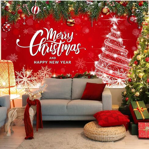 Christmas Backdrop Merry Christmas Party Decoration Christmas Photo Banner Signs Xmas Photography Background Photo Props for Winter New Year Xmas Eve Family Party Decoration Supplies (Snowflake) in Kuwait