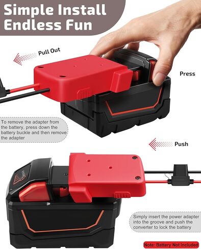 2-pack 18v لـ Milwaukee M18 محول البطارية لعجلات الطاقة: محول محول بطارية حفر الأداة لعجلات الطاقة RC Car DIY Contraction Kit in Kuwait