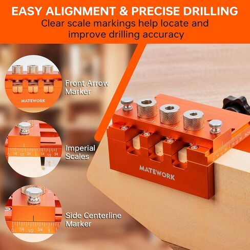 طقم Jig Hole Jig ، نظام جيج ثقب الجيب القابل للتعديل مع أطواق التوقف ، JIG SCREW JIG 30PCs مع مسامير ، قابس خشبي ، وجع Allen للأعمال الخشبية in Kuwait