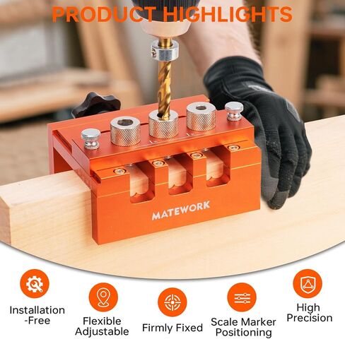 طقم Jig Hole Jig ، نظام جيج ثقب الجيب القابل للتعديل مع أطواق التوقف ، JIG SCREW JIG 30PCs مع مسامير ، قابس خشبي ، وجع Allen للأعمال الخشبية in Kuwait