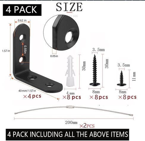 Furniture Anchors Small Aesthetic Earthquake Straps for Furniture Dresser Wall Anti-Tip Furniture Safety Anchor to Childproof and Babyproof Your Home Holds Up to 500 Pound 4pcs Bracket in Kuwait