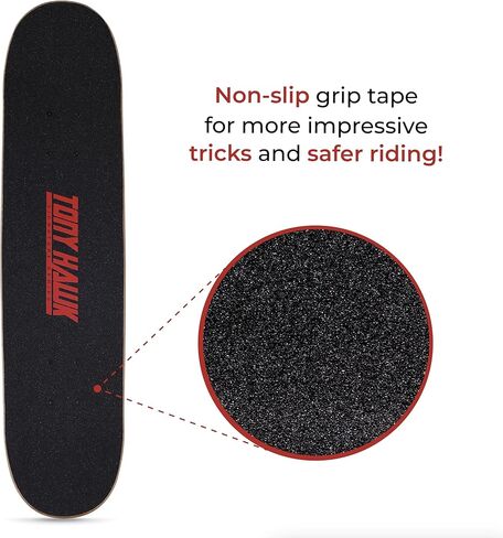 Tony Hawk 22" Complete Cruiser Skateboard, 9-ply Maple Deck Skateboard for Cruising, Carving, Tricks and Downhill, Slime in Kuwait