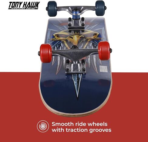 Tony Hawk 22" Complete Cruiser Skateboard, 9-ply Maple Deck Skateboard for Cruising, Carving, Tricks and Downhill, Slime in Kuwait