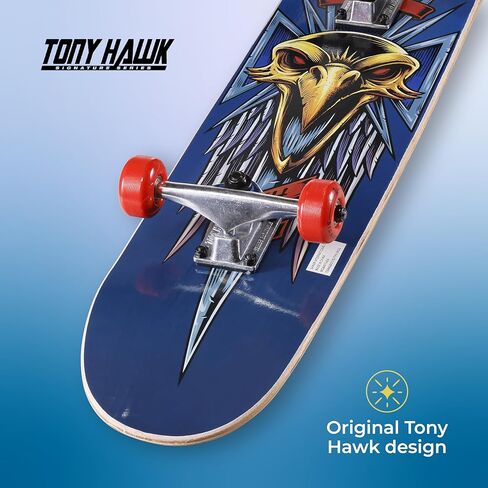 Tony Hawk 22" Complete Cruiser Skateboard, 9-ply Maple Deck Skateboard for Cruising, Carving, Tricks and Downhill, Slime in Kuwait