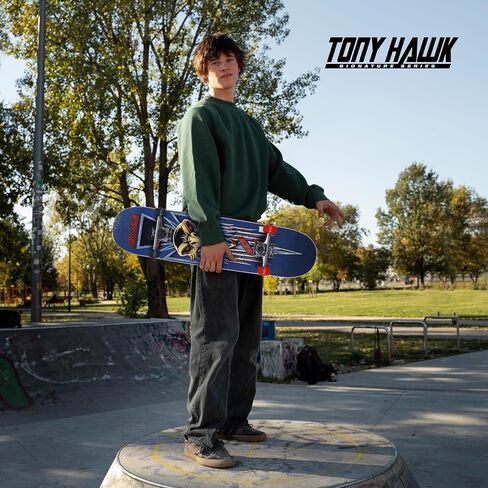 Tony Hawk 22" Complete Cruiser Skateboard, 9-ply Maple Deck Skateboard for Cruising, Carving, Tricks and Downhill, Slime in Kuwait