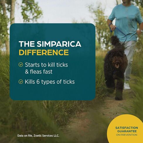 Simparica (Sarolaner) Chewables for Dogs ، 80 mg/tab ، 44.1-88 رطل (أخضر) ، 6 أقراص in Saudi Arabia