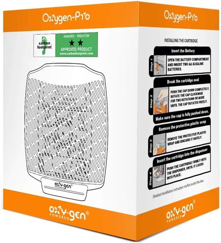 Oxygen-Pro - Fragrance Dispenser, Commercial Air Freshener and Deodorizer, Wall Mounted, Battery Operated Automatic Dispenser, Odor Eliminator and Fragrancing System (1 Pack) in Saudi Arabia