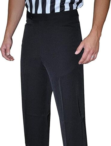 Smitty | BKS-297 | Tapered Fit 4-Way Stretch Flat Front Referee Pants Slash Pockets Black | Wrestling Basketball Official in Saudi Arabia