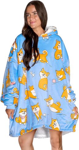 Home Bare Bare Blanket B -Cozy Hoodie - Soft Plush Sherpa - بطانية دافئة ودافئة - ذات أحجام بالغ والأطفال. in Kuwait