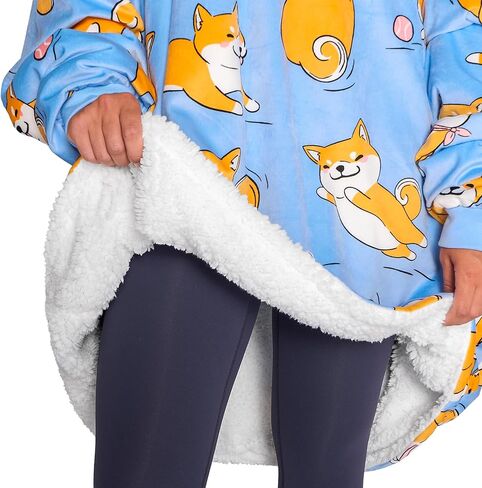 Home Bare Bare Blanket B -Cozy Hoodie - Soft Plush Sherpa - بطانية دافئة ودافئة - ذات أحجام بالغ والأطفال. in Kuwait