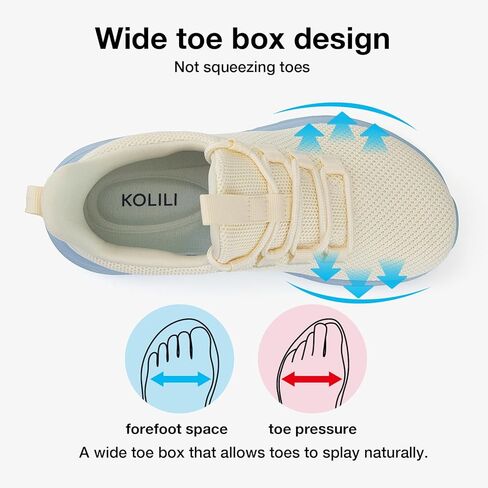 KOLILI Women's Wide Toe Box Shoes Easy Slip On Cushion Walking Sneakers in Kuwait