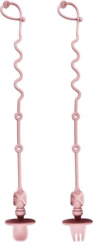 4pk baby spoon وشوكة مع أحزمة حامل للأطفال الذين تتراوح أعمارهم بين 6 أشهر من التغذية الذاتية ، لا يوجد رمي صغير يسافر المقود الأساسي للكرسي المرتفع أو المري in Kuwait