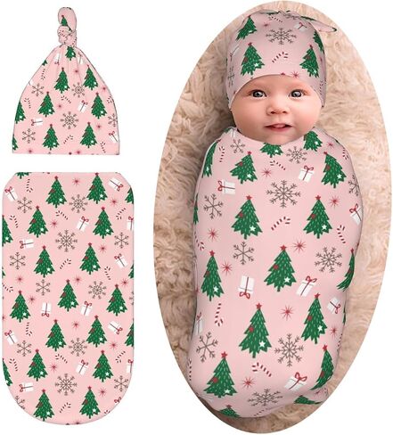 Space Galaxy Newborn Swaddle Blanket with Beanie Set, Soft and Stretchy Baby Blanket Swaddle Sack for Boy and Girl in Saudi Arabia