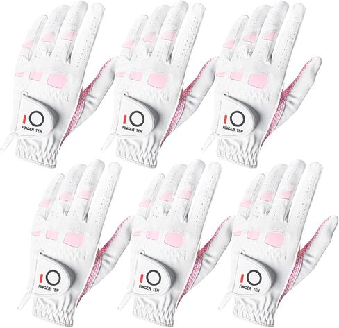 FINGER TEN Women’s Golf Gloves Ladies Left Hand Right Value 6 Pack, All Weather Extra Grip Size Fit Small Medium Large XL in Kuwait