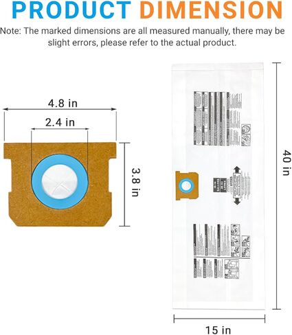 90662 Type F / 90672 Type I Vacuum Bags Replacement for Shop Vac 10-14 Gallon Disposable Collection Filter Bag, Part# 9066200, 9066233, 9067200, 9067233, VF2005(6 Pack) in Kuwait