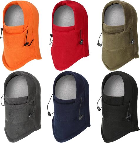 Geyoga 6 Pcs Fleece Balaclava Winter Face Covering Ski Mask Windproof Neck Full Head Covering for Adult Cold Weather Hike in Saudi Arabia
