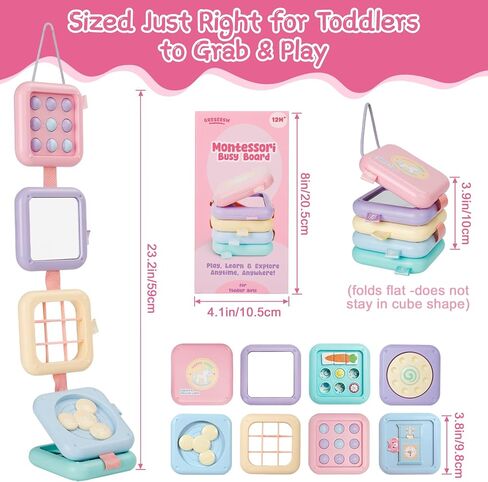 لوحة مزدحمة لعمر واحد ، ألعاب Montessori لمدة عام واحد ، هدايا عيد ميلاد بوي ، 8 في 1 ، ألعاب حسية للسفر للأطفال الصغار 1-3 مهارات حركية رائعة تعلم لعبة الطفل 12-18 شهرًا ، in Kuwait