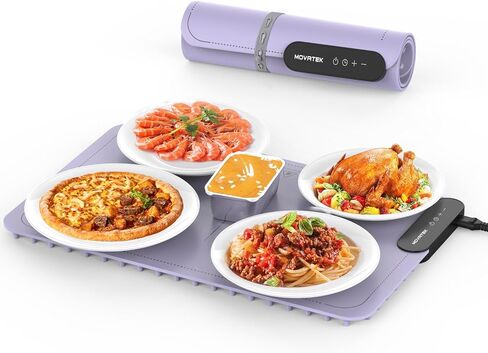 Electric Food Warming Mat with 9 Temperature Settings, Quick Heating Pad, Auto-Off Timer, Portable Silicone Food Warmer for Parties and Buffets in Saudi Arabia