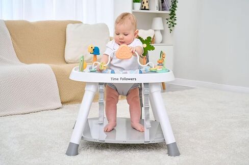تايم متابعين ® مركز نشاط الأطفال | 3 مراحل 4MODES ACTIVITION CENTER & PLAY TABLE | تصميم Montessori- ملهى | Exersaucer ، Jumper & Bouncer for Baby Ages 6m+ (Gray) in Kuwait