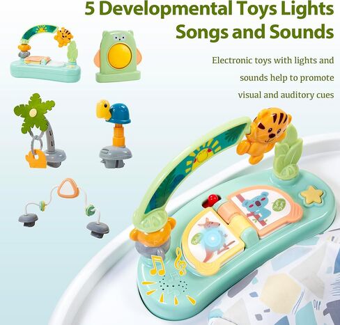 تايم متابعين ® مركز نشاط الأطفال | 3 مراحل 4MODES ACTIVITION CENTER & PLAY TABLE | تصميم Montessori- ملهى | Exersaucer ، Jumper & Bouncer for Baby Ages 6m+ (Gray) in Kuwait