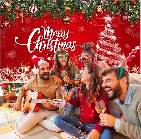 Christmas Backdrop Merry Christmas Party Decoration Christmas Photo Banner Signs Xmas Photography Background Photo Props for Winter New Year Xmas Eve Family Party Decoration Supplies (Nutcracker) in Kuwait