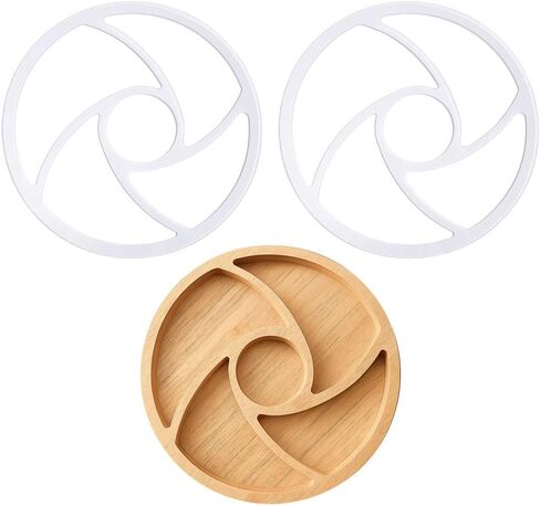 ORIGACH 2 Pcs Round Spiral 4 Pocket Router Template, Acrylic Router Template for Valet Tray, Woodworking, Dishes, Acrylic Inlay Template, 11.75 inch in Saudi Arabia