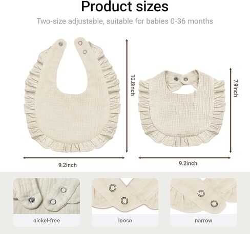 Baby Muslin Pibs ، 6 PCS Drool Bandana Bibs for Baby Girls Drooling and Leghith ، و Soft and Extorbent Cotton for Newborn in Kuwait