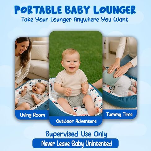 Baby Lounger, 100% Breathable Cotton Baby nest, Portable Infant Lounger (Pink) in Saudi Arabia