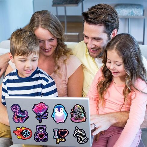Water Bottle Stickers 300 Pcs Cute Cool Neon Sticker Packs, Classroom Rewards Prizes for Kids, Waterproof Vinyl Stickers for Water Bottles Laptop Scrapbooking Skateboard Journal Guitar Suitcase etc in Saudi Arabia