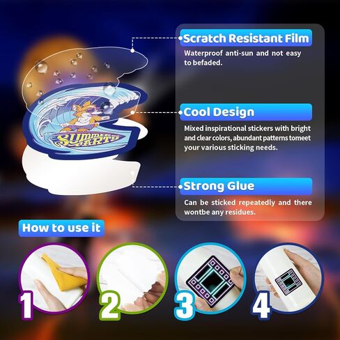 Water Bottle Stickers 300 Pcs Cute Cool Neon Sticker Packs, Classroom Rewards Prizes for Kids, Waterproof Vinyl Stickers for Water Bottles Laptop Scrapbooking Skateboard Journal Guitar Suitcase etc in Saudi Arabia