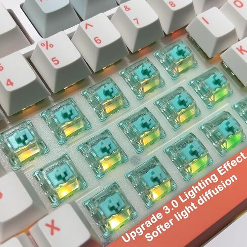 مفاتيح لوحة المفاتيح Gateron المغناطيسية اليشم، مسبقة التشحيم، لوحات مفاتيح 120gf، متوافقة مع RGB LED، إعداد مفاتيح مفاتيح ما قبل السفر بحرية للوحة المفاتيح الميكانيكية MX مناسبة (90 قطعة) in Kuwait