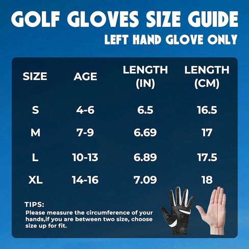 HANDLANDY Youth Golf Glove, Left Hand Kids Golf Gloves for Junior Toddler Boys Girls in Kuwait