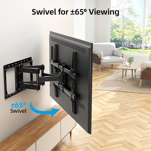 حامل جدار تلفزيون كامل الحركة من HOME VISION لمعظم أجهزة التلفاز مقاس 32-85 بوصة حتى 132 رطلًا، حامل تلفزيون مثبت على الحائط، أذرع مفصلية مزدوجة، دوار، إمالة، حامل تلفزيون تسوية، الحد الأقصى VESA 600x400 مم، يناسب مسمار خشبي مقاس 8 بوصات 12 بوصة 16 بوصة in Kuwait