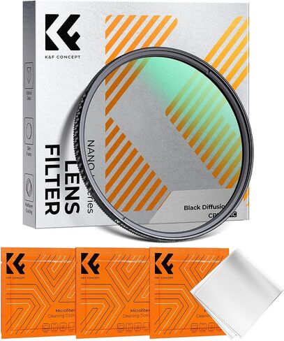 K & F Concept 82mm Diffusion Black 1/4 والاستقطاب الدائري IN-1 Filter Pro Mist Filter تأثير مستقطب سينمائي مع طلاء 18 طبقة لعدسات الكاميرا (K-Series) in Kuwait