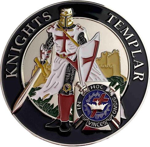 Knights Templar Emblem (3") (Auto Emblem or Masonic Showcase) Three Variations for Your Leisure Pleasure. (Standing Erect/Resting on Sword (Black Shin Guard)) in Saudi Arabia