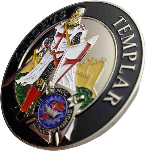 Knights Templar Emblem (3") (Auto Emblem or Masonic Showcase) Three Variations for Your Leisure Pleasure. (Standing Erect/Resting on Sword (Black Shin Guard)) in Saudi Arabia