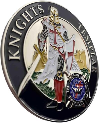 Knights Templar Emblem (3") (Auto Emblem or Masonic Showcase) Three Variations for Your Leisure Pleasure. (Standing Erect/Resting on Sword (Black Shin Guard)) in Saudi Arabia