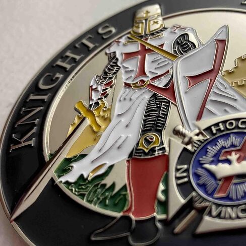 Knights Templar Emblem (3") (Auto Emblem or Masonic Showcase) Three Variations for Your Leisure Pleasure. (Standing Erect/Resting on Sword (Black Shin Guard)) in Saudi Arabia