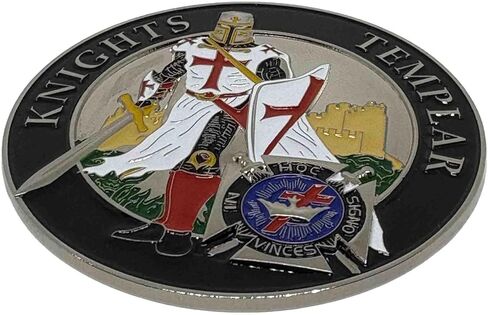 Knights Templar Emblem (3") (Auto Emblem or Masonic Showcase) Three Variations for Your Leisure Pleasure. (Standing Erect/Resting on Sword (Black Shin Guard)) in Saudi Arabia