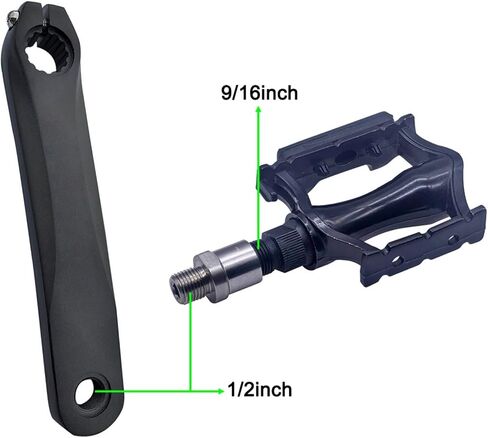 Aluminum Alloy Bicycle Pedal Adapter, Fits 9/16 Inch Pedals & 1/2 Inch Cranks in Saudi Arabia