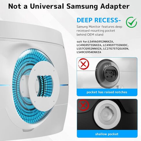 PUTORSEN VESA Adapter Plate Bracket - for Samsung Odyssey G9, Neo G9, CRG9, CHG9, CHG90 Monitors, VESA 100x100, Black, Adapter-MP03 in Saudi Arabia