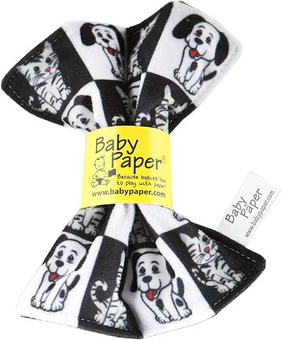 Baby Paper Original Crinkle Teether and Sensory Toy for Babies and Infants | Critters Print | Non-Toxic, Washable | Great for Baby Showers in Kuwait