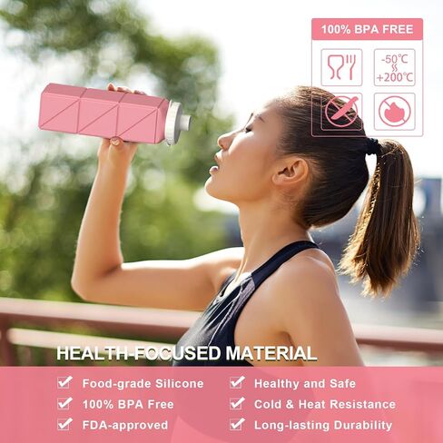 Collapsible Water Bottles 720ml 24.3oz, Foldable Portable Water Bottle, Lightweight Reusable Leakproof for Travel Camping Hiking Cycling Yoga Sports Outdoor School Office, 1 Pack, Starlight in Saudi Arabia