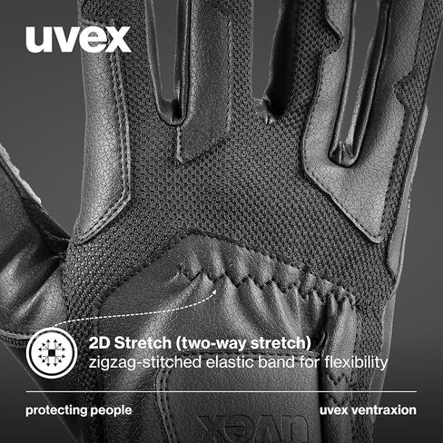 قفازات ركوب الخيل Uvex قابلة للتمدد وقابلة للتنفس (غربية/إنجليزية) للنساء والرجال، فينتراكسيون، بني، مقاس 9-10 in Kuwait