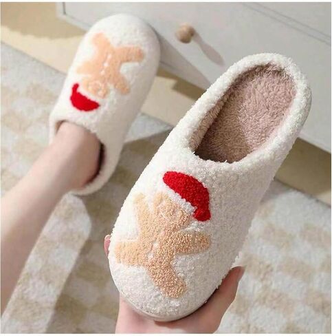 Verdusa Women's Cute Fuzzy Slippers Cozy Embroidery House Slippers Indoor Outdoor Shoes in Saudi Arabia