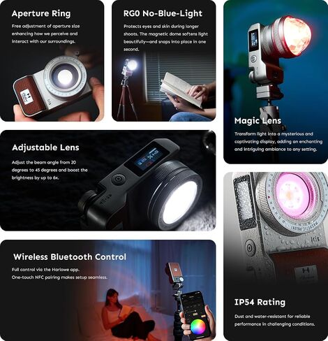 IRIS LED Video Light Creator Kit 5W BI-Color 2700K-6500K CRI/TLCI 96+ ، IP54 ، التحكم في التطبيق ، الإضاءة المستمرة المحمولة للتصوير والفيديو in Kuwait