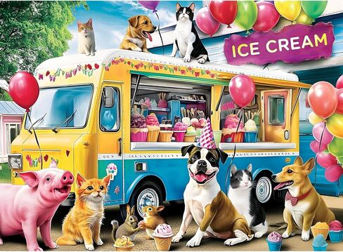 300 Pieces Puzzles for Adults,Fun Puppy Animal Jigsaw Puzzle,Food Puzzles for Seniors,300 Pieces Puzzle for Adults Large Piece,Perfect for Game Nights,Puzzle for Kids Ages 8-10,20.5 x 15 in in Kuwait