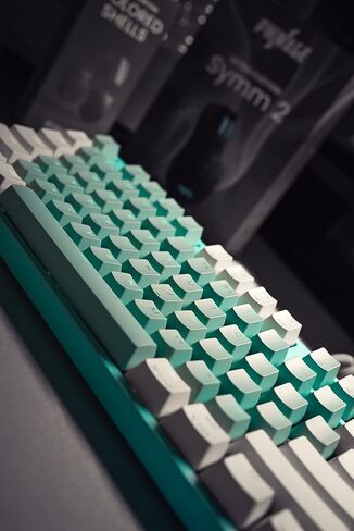 Pwnage Ultra Custom Cherry-Profile PBT Keycap Set for 60%, 65%, 68% 75%,100% keyboard Size - Double Shot PBT Non Shine Through Keyboard Keycaps - Gradient Gray in Saudi Arabia