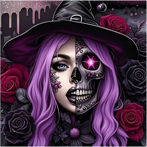 Hill Froeistung Ghost Diamond Painting Kits للبالغين ، فن الغابات الماس للمبتدئين ، 5D DIY مثقاب كامل جولة جوهرة الفنية ديكور جدار ديكور هدية 12x12 بوصة in Kuwait