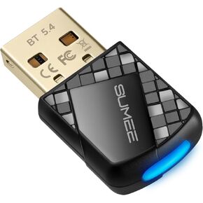 محول دونجل USB بلوتوث 5.0، جهاز استقبال إرسال بلوتوث لاسلكي للكمبيوتر المحمول والكمبيوتر المكتبي وموسيقى ستيريو ومكالمات سكايب ولوحة المفاتيح والماوس يدعم جميع أنظمة التشغيل Windows 10/8 / 8.1/7 in Kuwait
